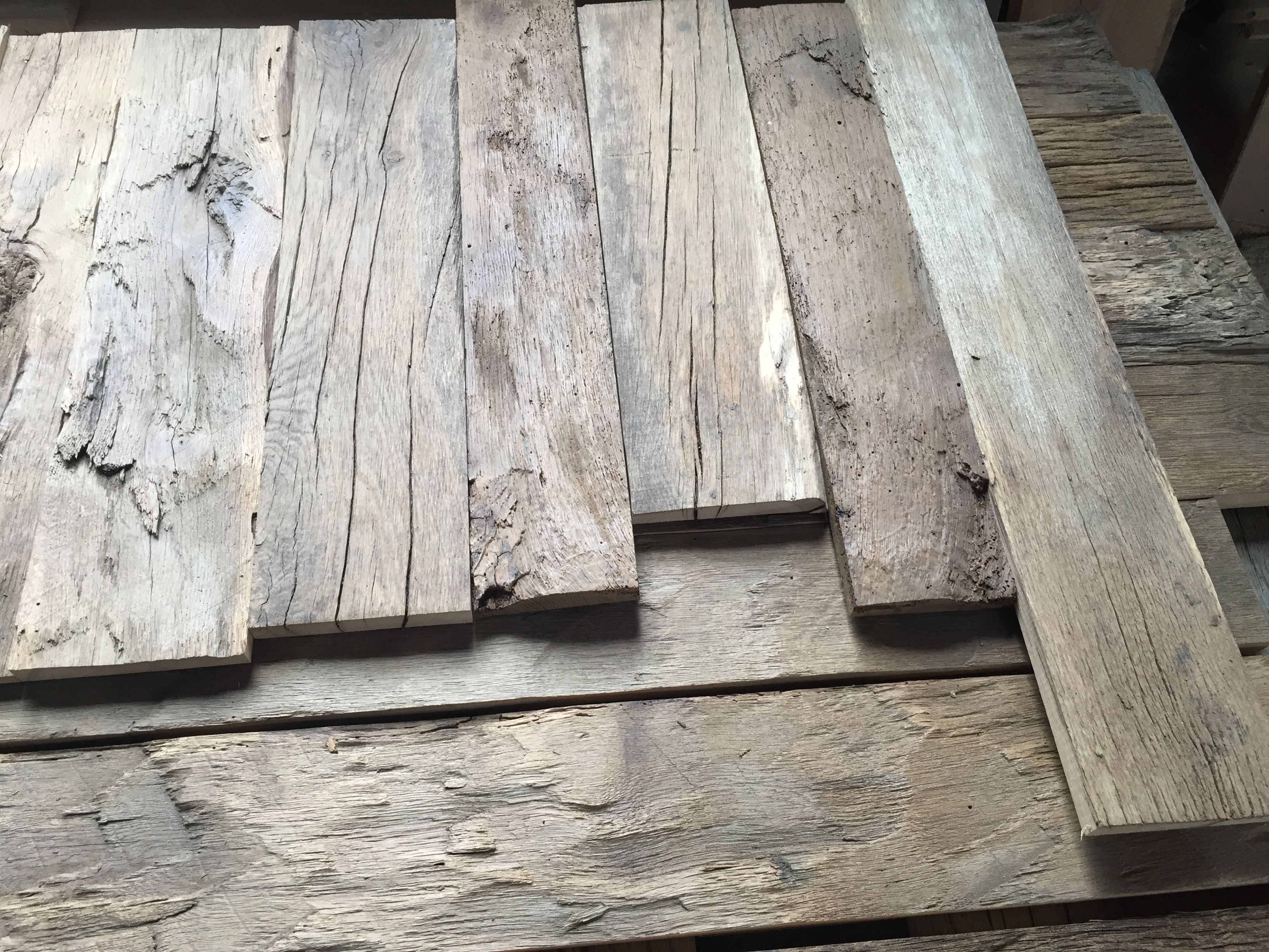 Antique oak planks with original patina, semi-fabricated and ready for finishing