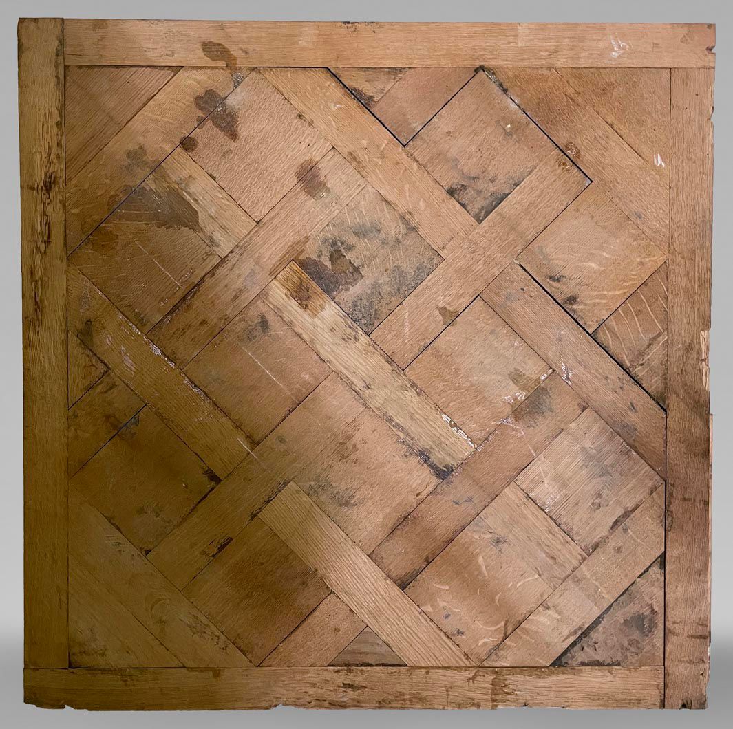 Versailles oak parquet panel, raw unrestored, original aged patina